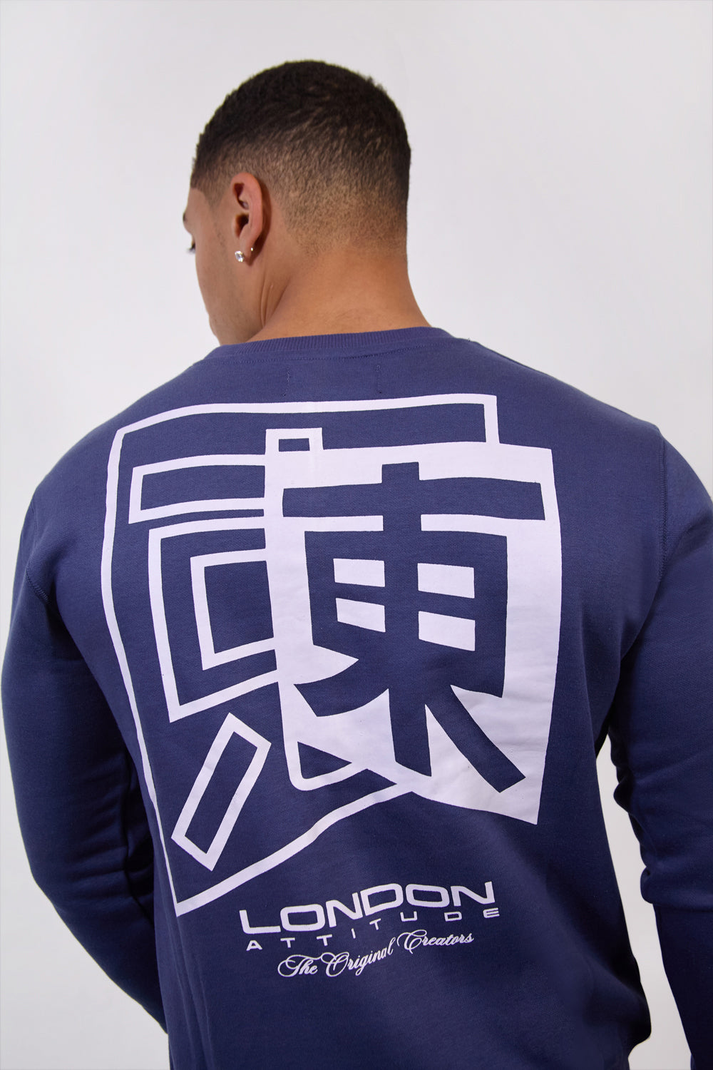 Blue Japanese-inspired Crewneck Sweatshirt–The Original Creators Edition - London Attitude