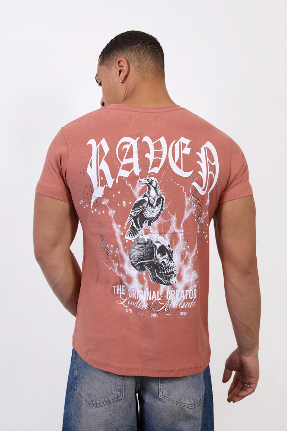 Raven Graphic T-Shirt in Rust-Original Creators Edition - London Attitude