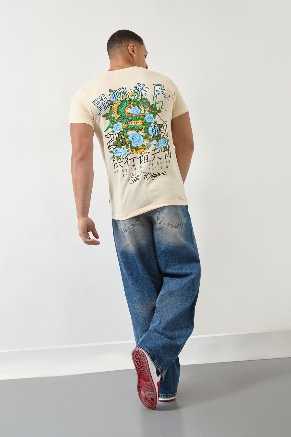 Dragon Graphic Regular Fit T-Shirt in Nude-Originals Edition - London Attitude