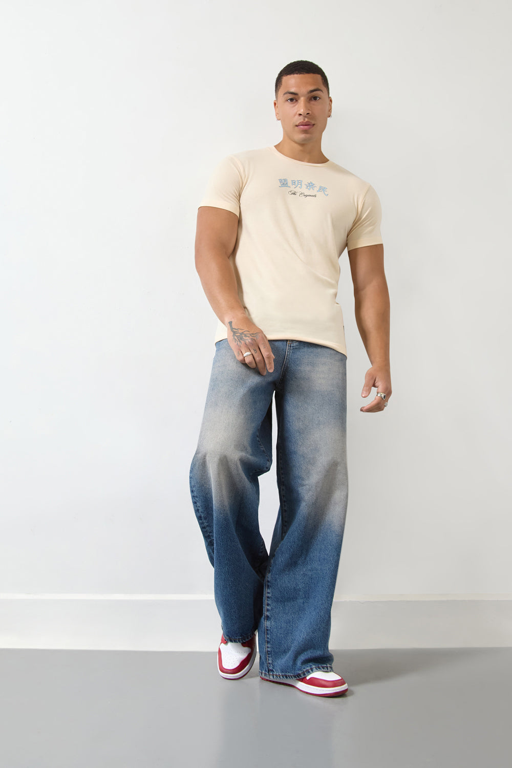 Dragon Graphic Regular Fit T-Shirt in Nude-Originals Edition - London Attitude