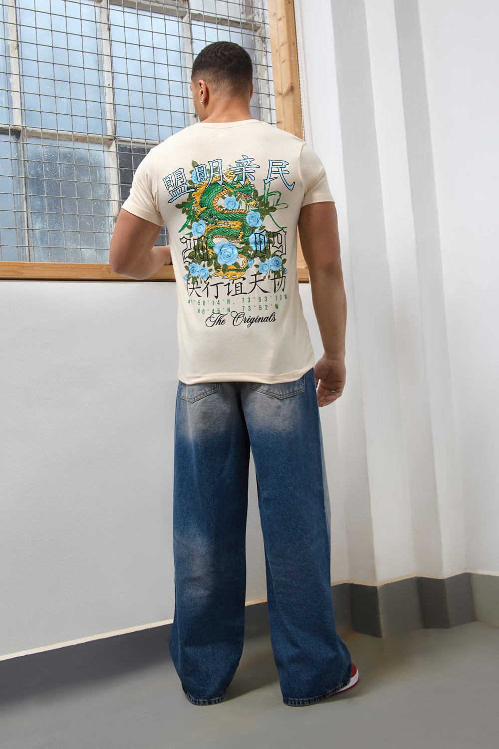 Dragon Graphic Regular Fit T-Shirt in Nude-Originals Edition - London Attitude