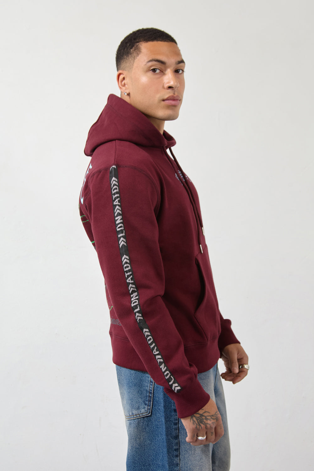 Relax Fit Dragon Graphic Burgundy Hoodie-Originals Edition - London Attitude