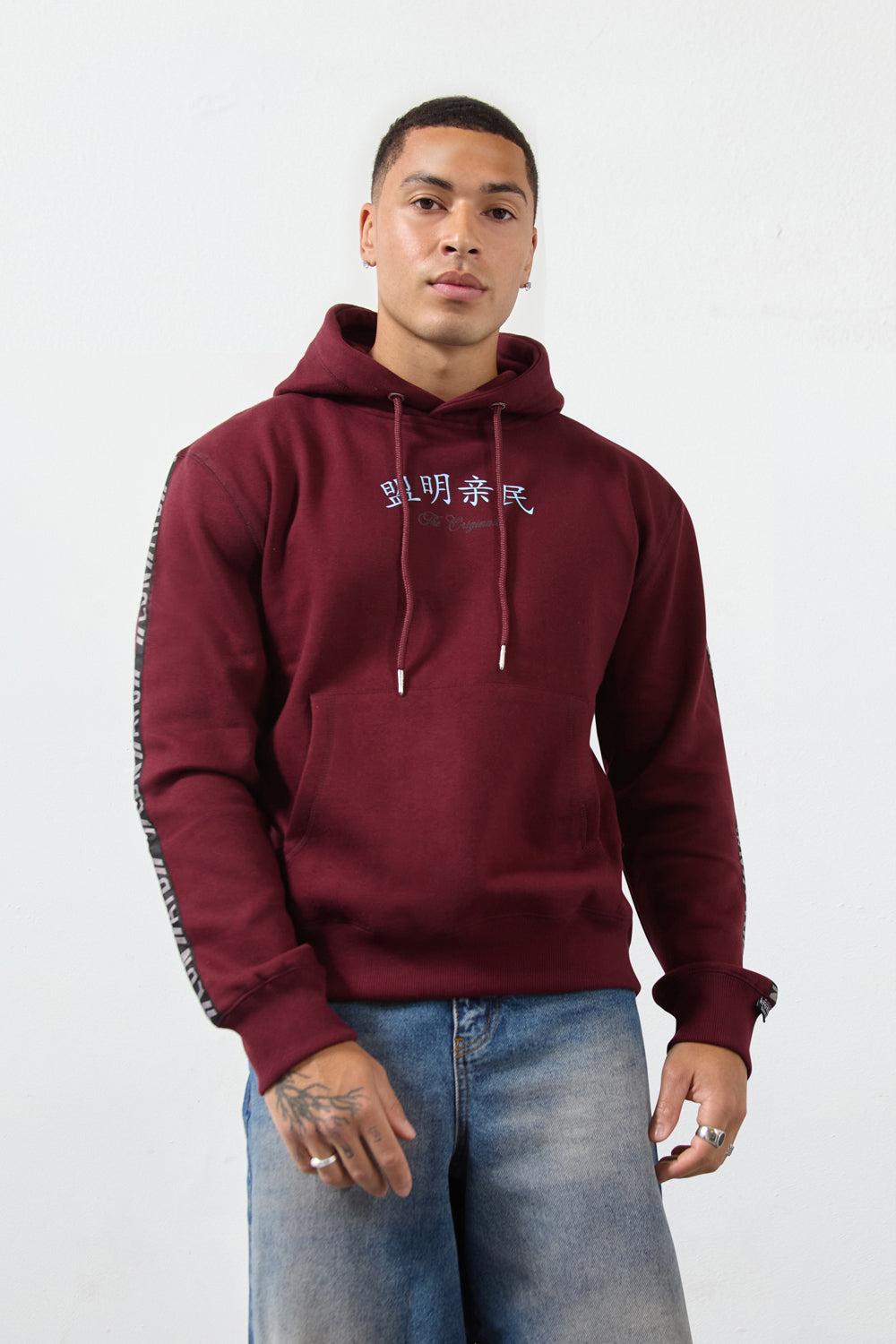 Relax Fit Dragon Graphic Burgundy Hoodie-Originals Edition - London Attitude