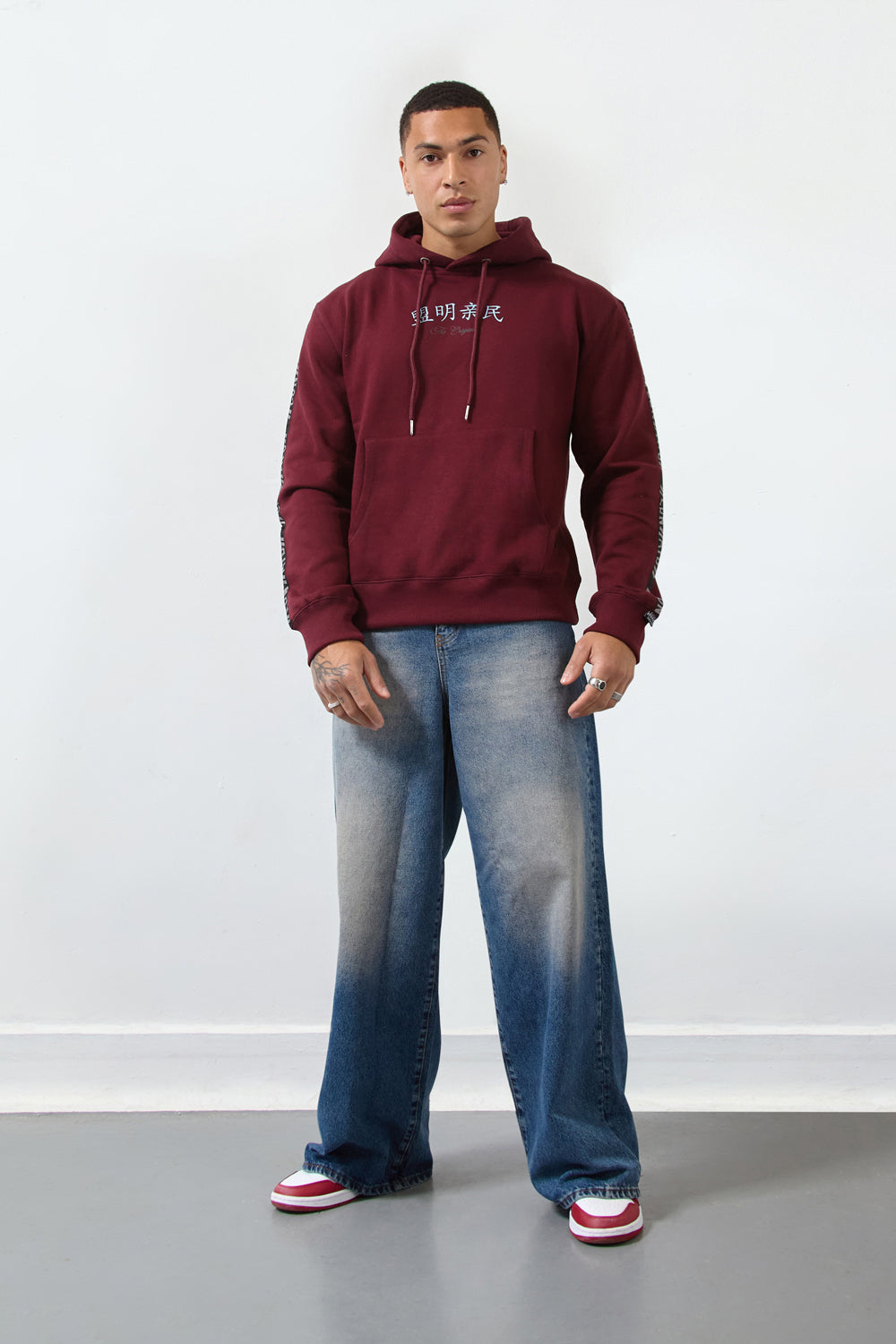 Relax Fit Dragon Graphic Burgundy Hoodie-Originals Edition - London Attitude