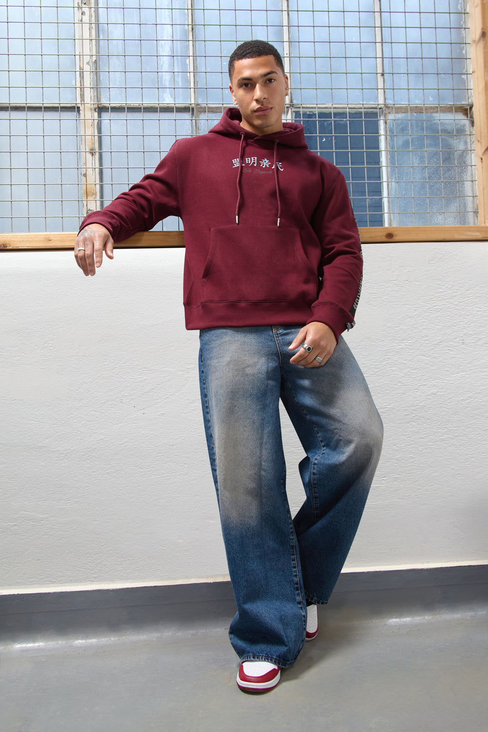 Relax Fit Dragon Graphic Burgundy Hoodie-Originals Edition - London Attitude