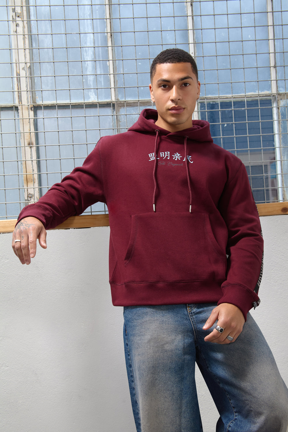 Relax Fit Dragon Graphic Burgundy Hoodie-Originals Edition - London Attitude