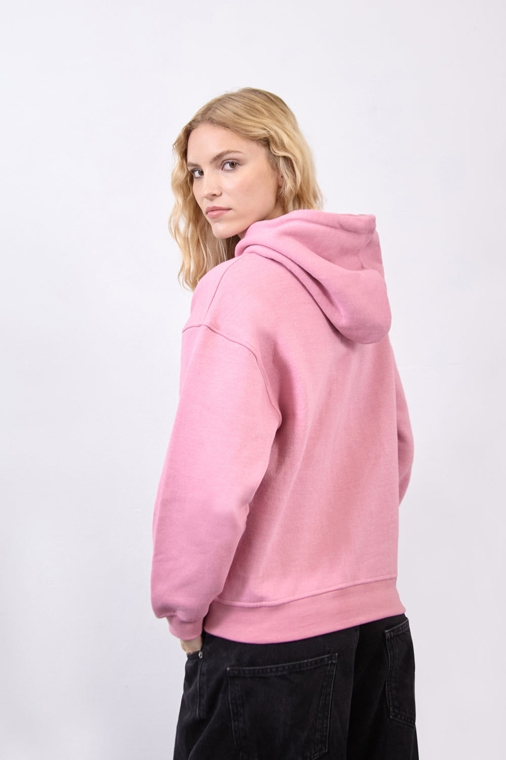 Women's Relaxed Fit "Los Angeles" Printed Hoodie Pink - London Attitude