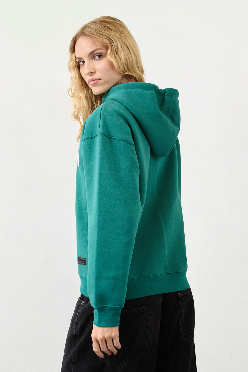 Women's Relaxed Fit "Los Angeles" Printed Hoodie Green - London Attitude