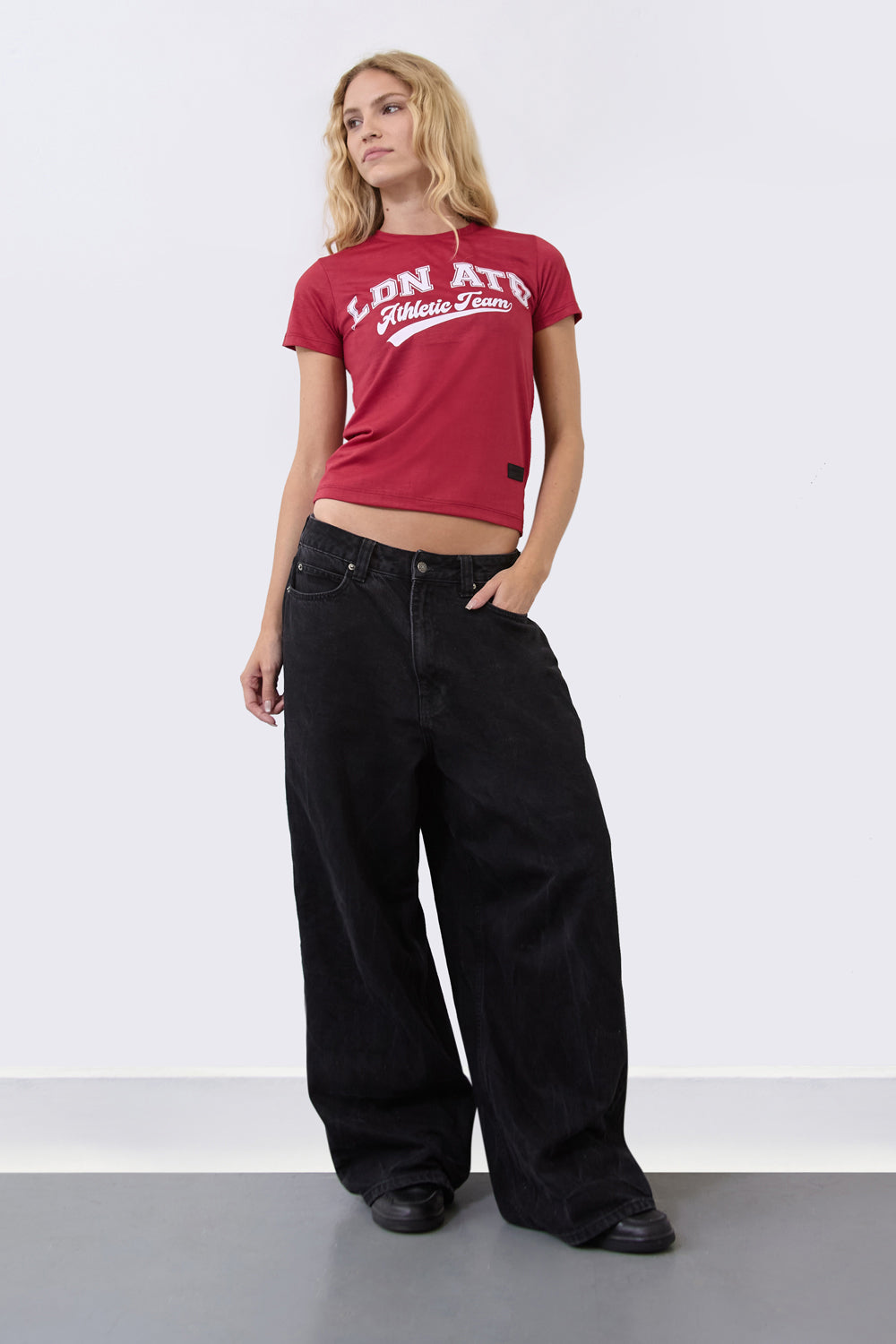 Women’s Red Graphic Tee – “LDN ATD Athletic Team”