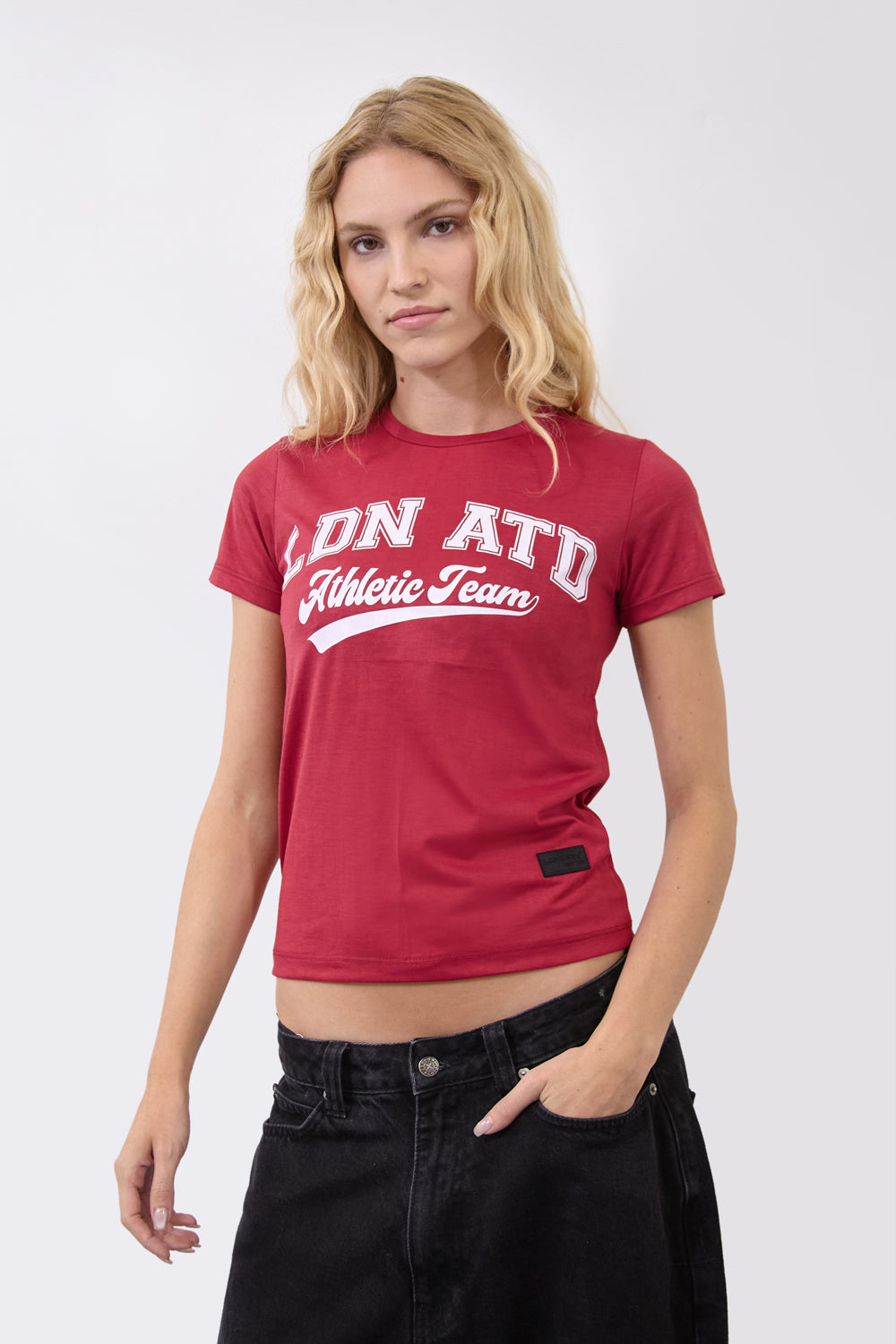 Women’s Red Graphic Tee – “LDN ATD Athletic Team”