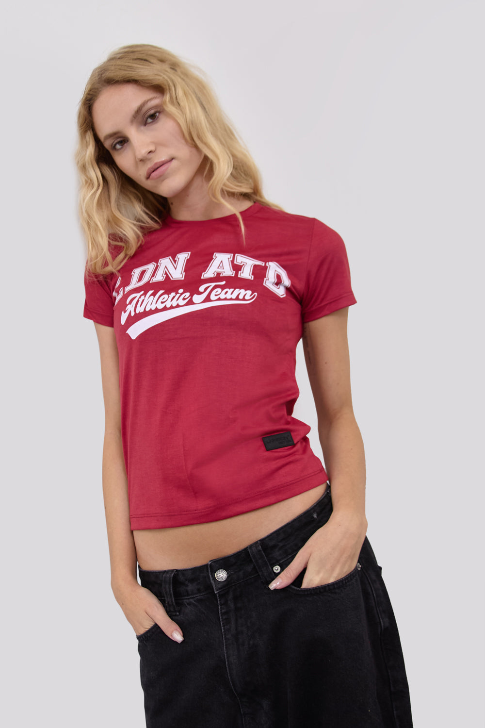 Women’s Red Graphic Tee – “LDN ATD Athletic Team”