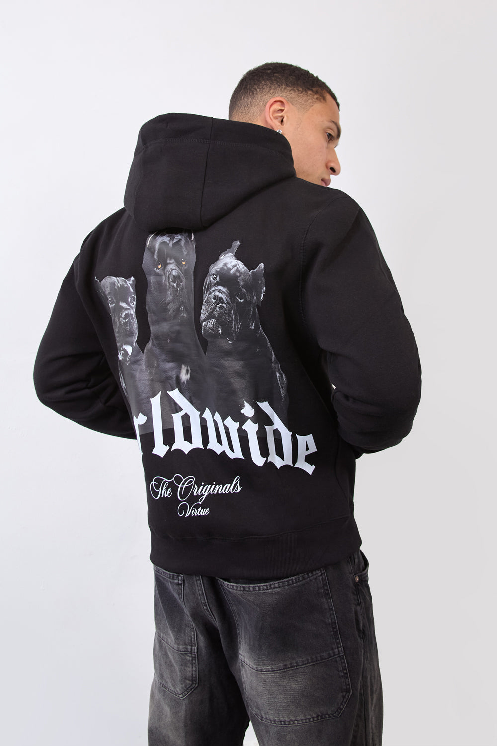 Worldwide Relax Fit Hoodie in Black-Originals Edition - London Attitude