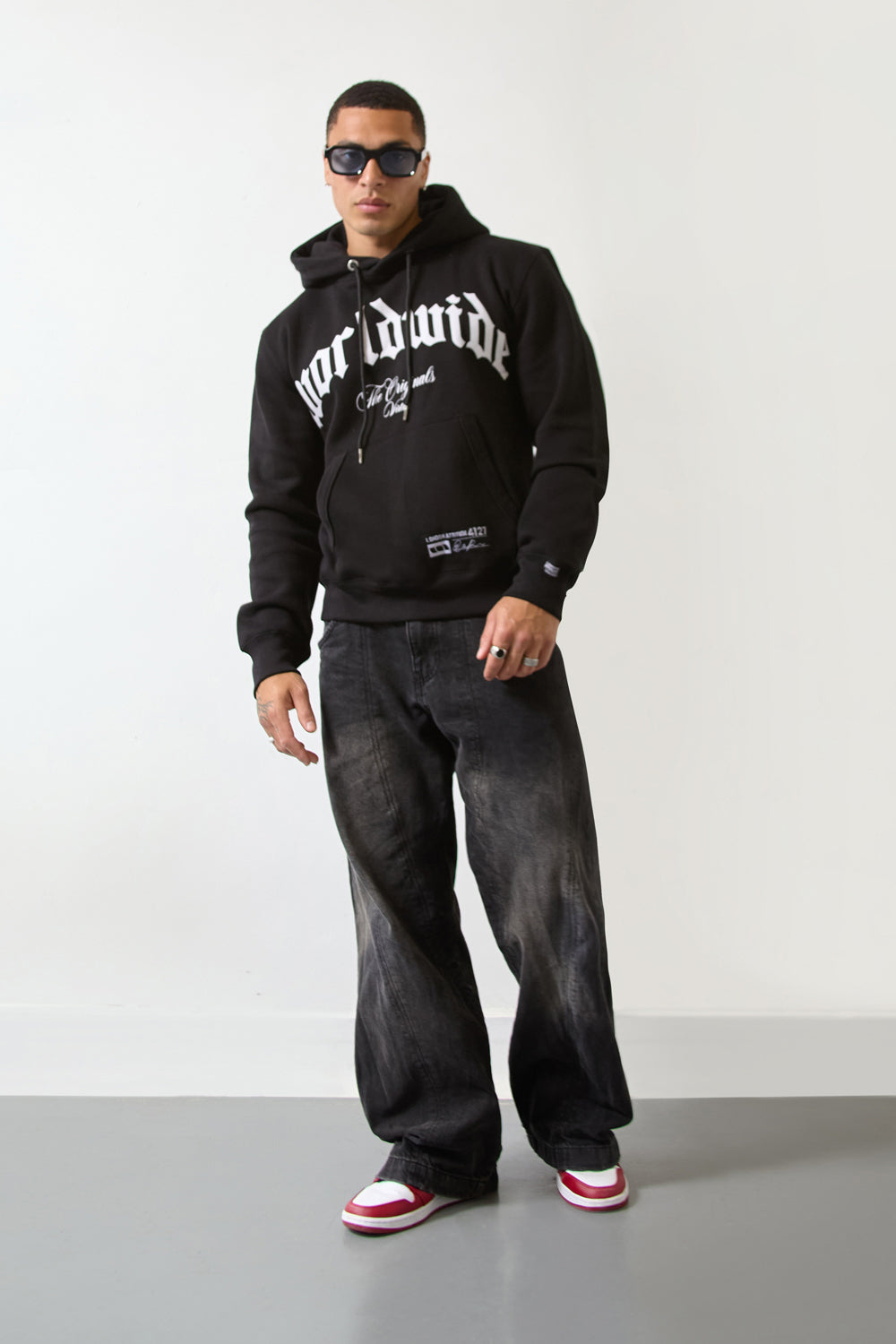 Worldwide Relax Fit Hoodie in Black-Originals Edition - London Attitude