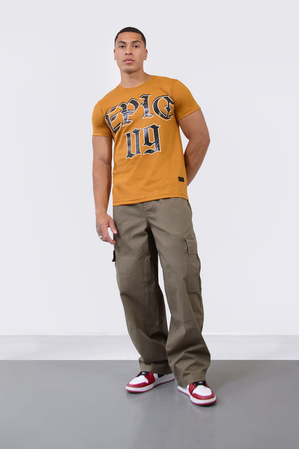 Mustard Regular Fit “Epic 09” Statement T-Shirt - London Attitude