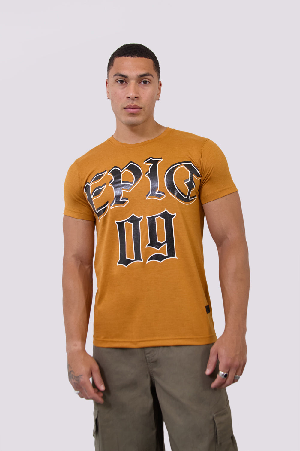 Mustard Regular Fit “Epic 09” Statement T-Shirt - London Attitude
