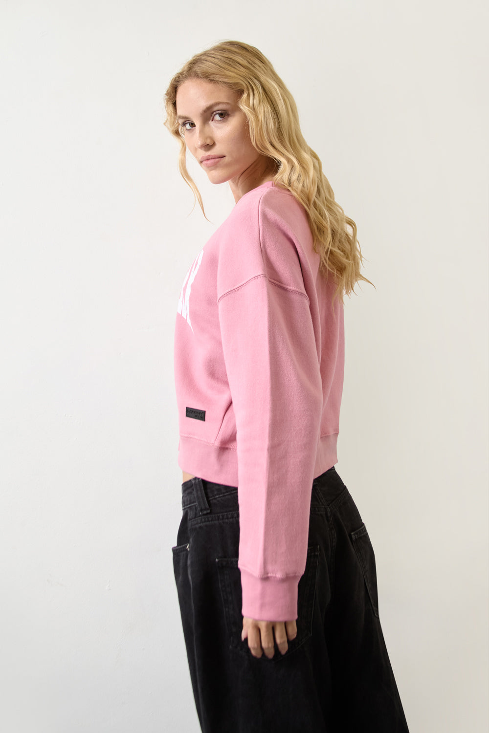 Women's Relaxed Fit New York Printed Sweatshirt Pink