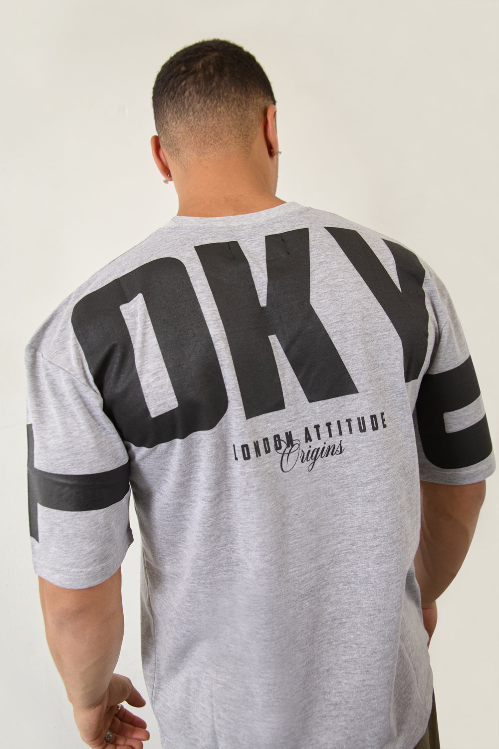 Grey Over Size Streetwear T-Shirt-Tokyo Edition - London Attitude