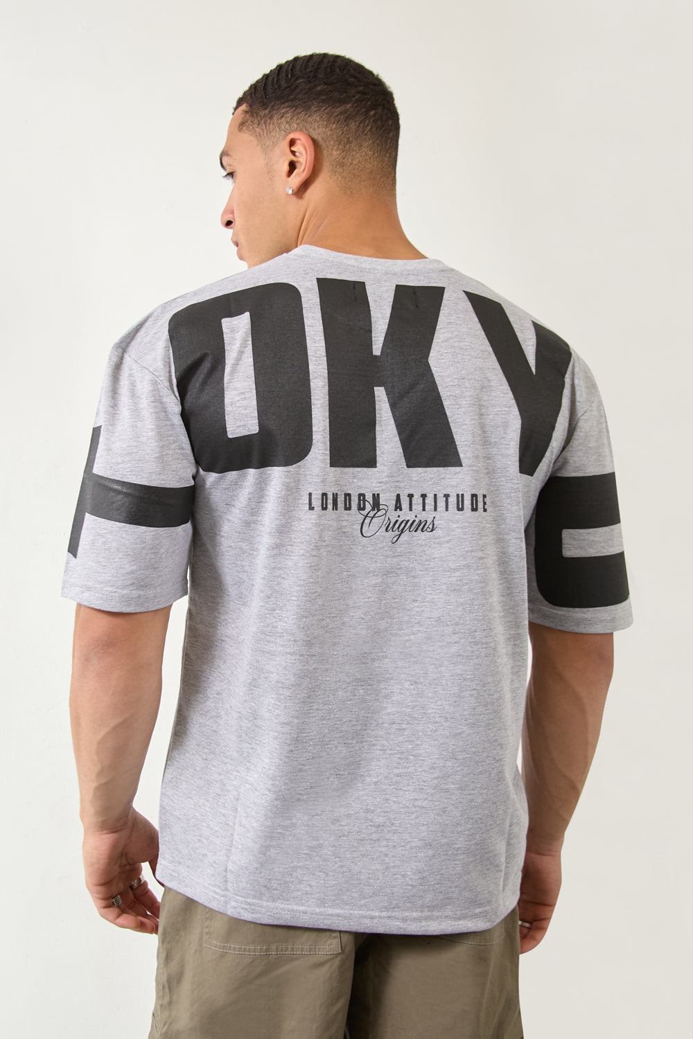 Grey Over Size Streetwear T-Shirt-Tokyo Edition - London Attitude