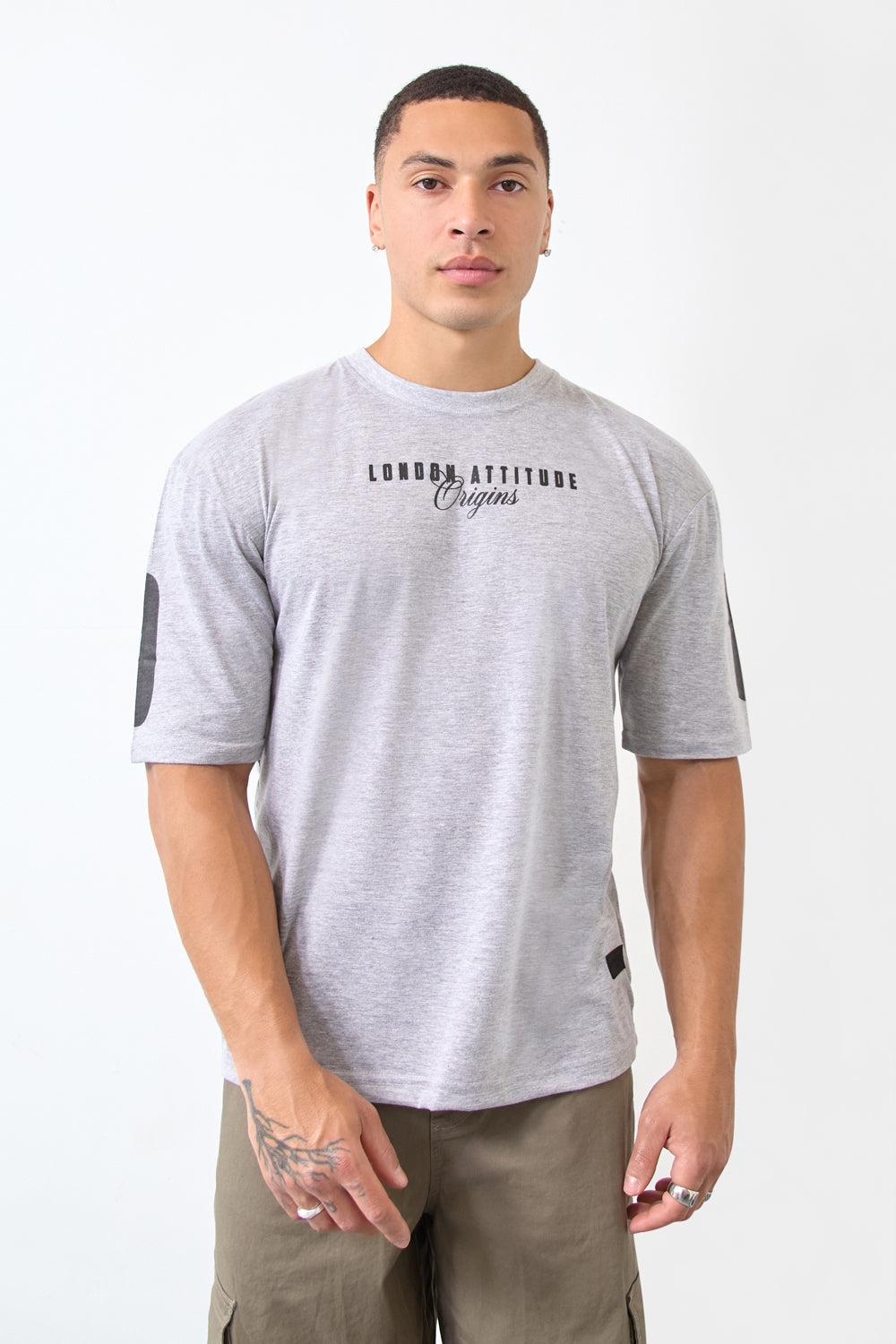 Grey Over Size Streetwear T-Shirt-Tokyo Edition - London Attitude