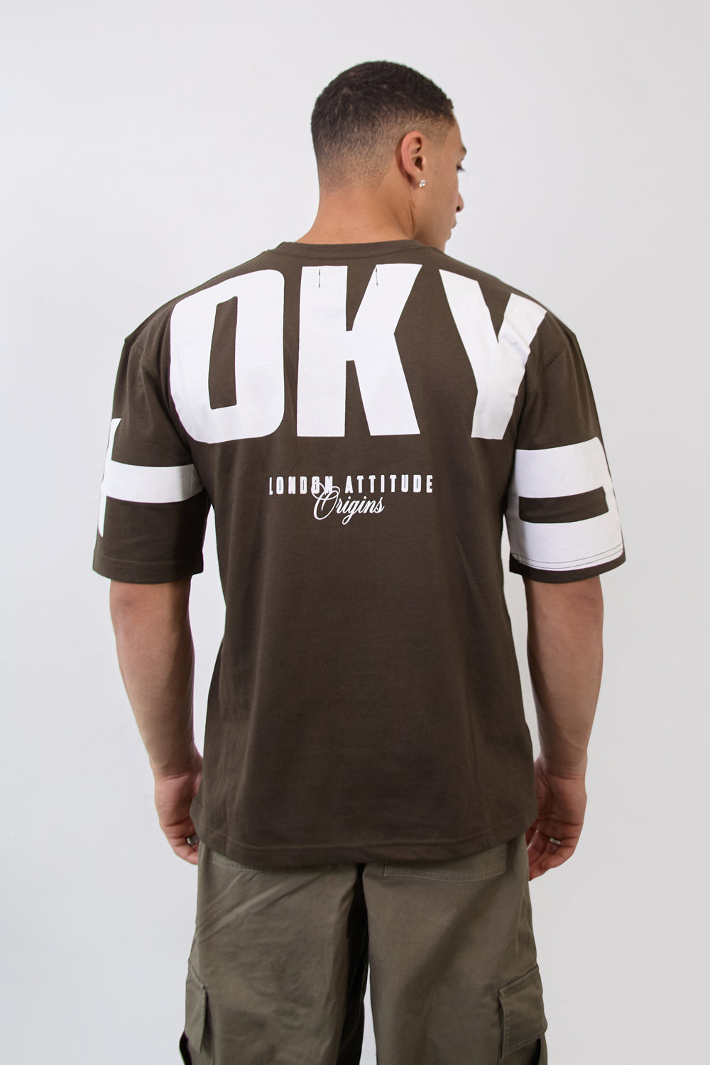 Khaki Over Size Streetwear T-Shirt-Tokyo Edition - London Attitude