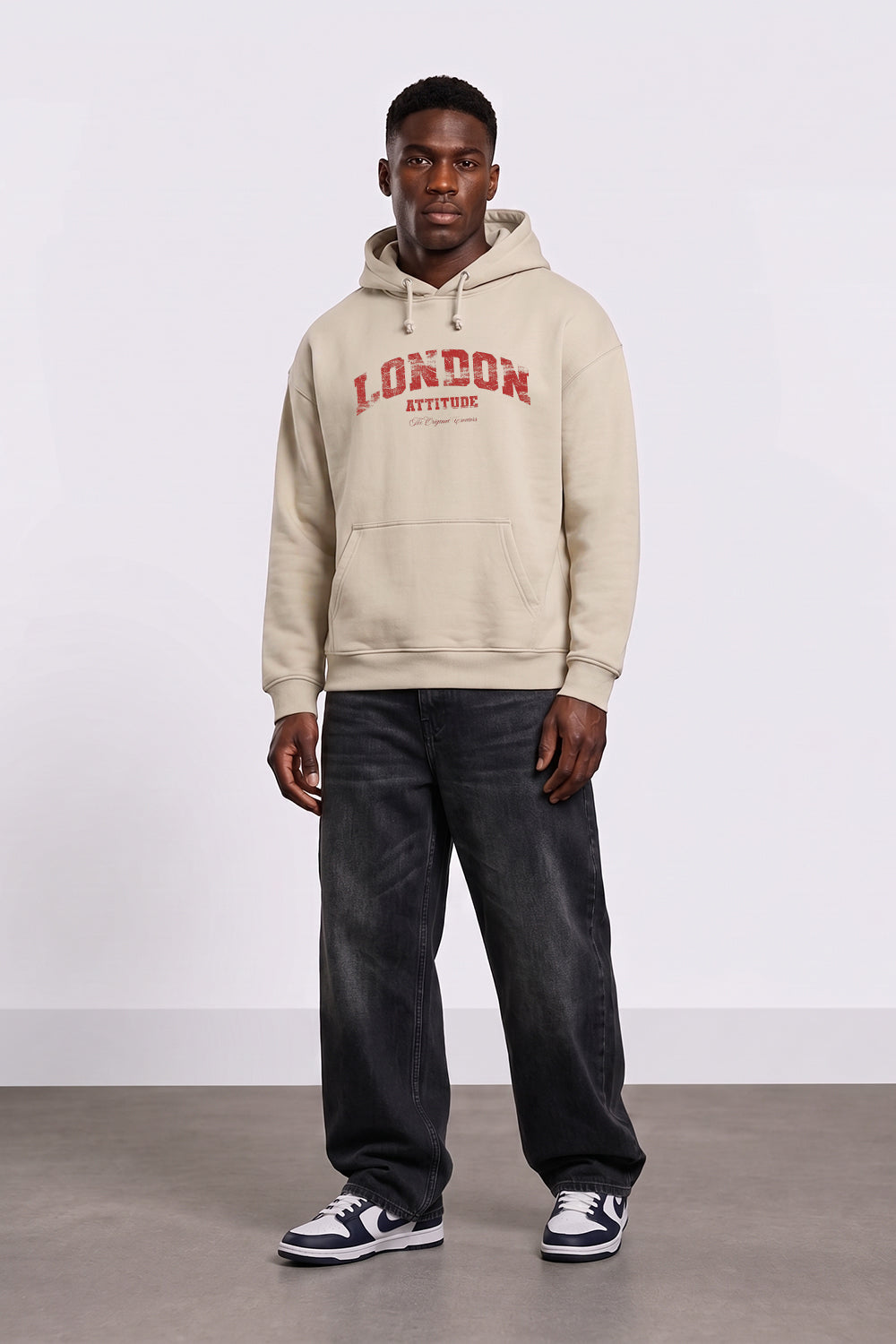 Relaxed Fit Collegiate Graphic Hoodie in Red