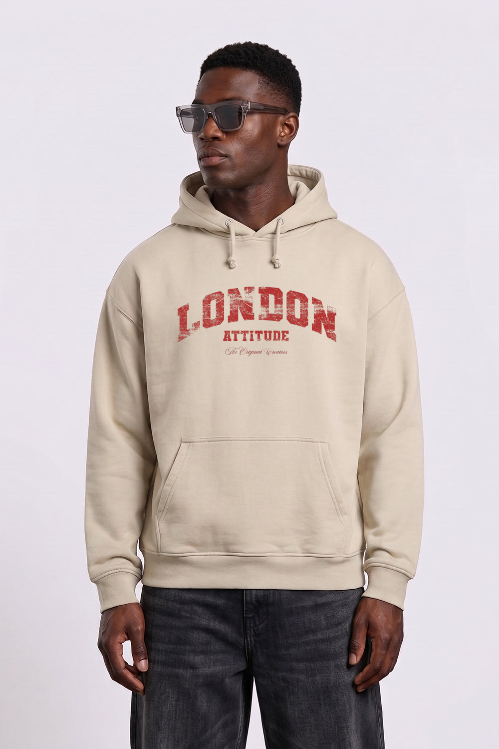 Relaxed Fit Collegiate Graphic Hoodie in Red