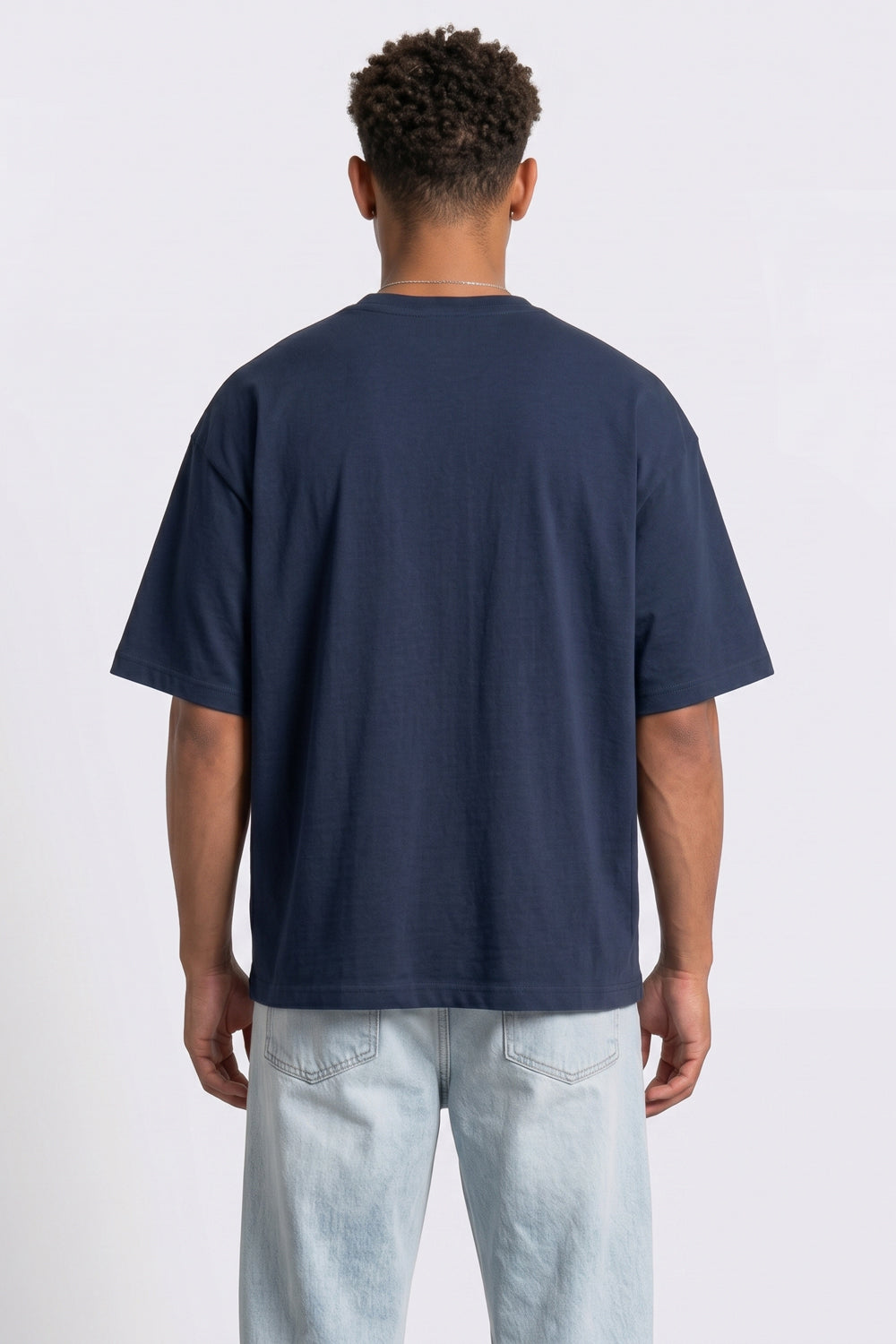 Doberman Oversized Heavyweight T-Shirt in Navy Blue