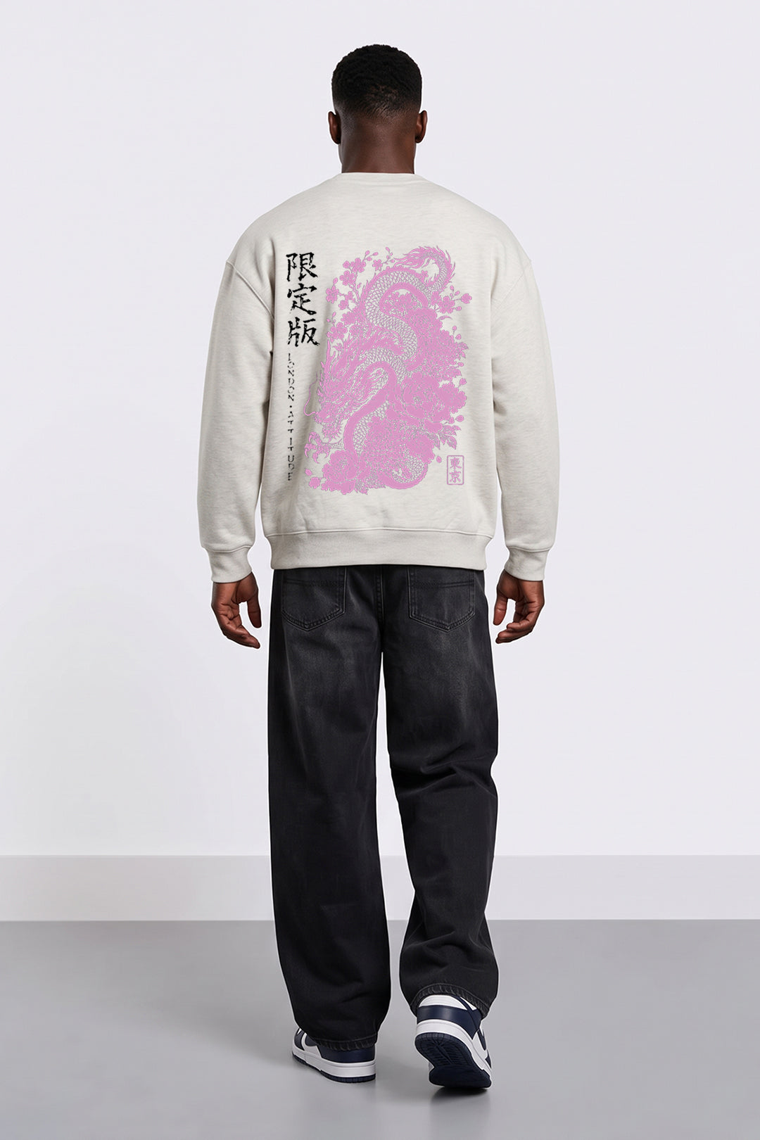 Japanese Dragon & Floral Graphic Sweatshirt