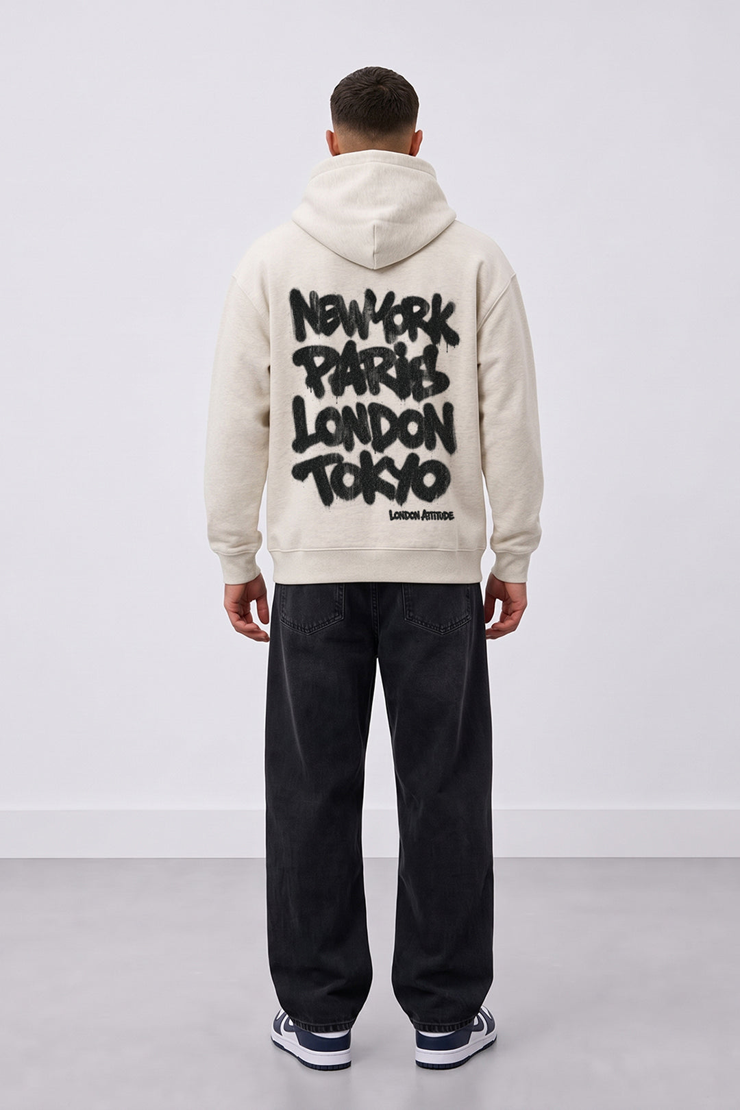Relaxed Fit City Graffiti Graphic Hoodie