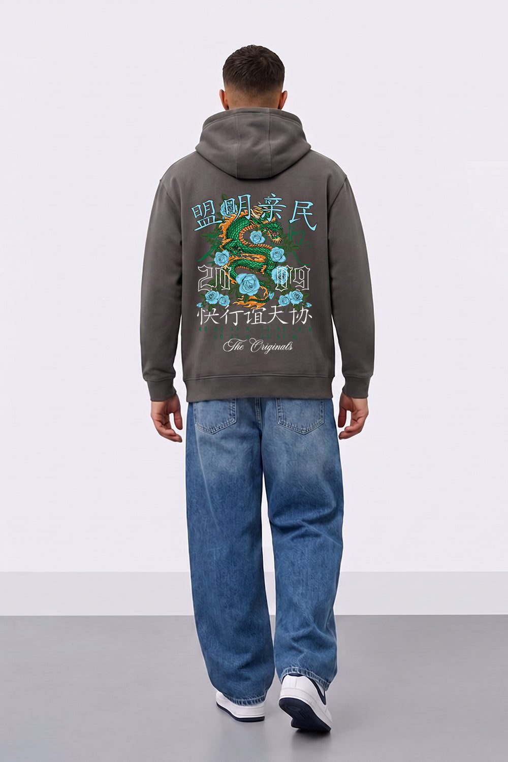 Relaxed Fit Dragon Graphic Hoodie