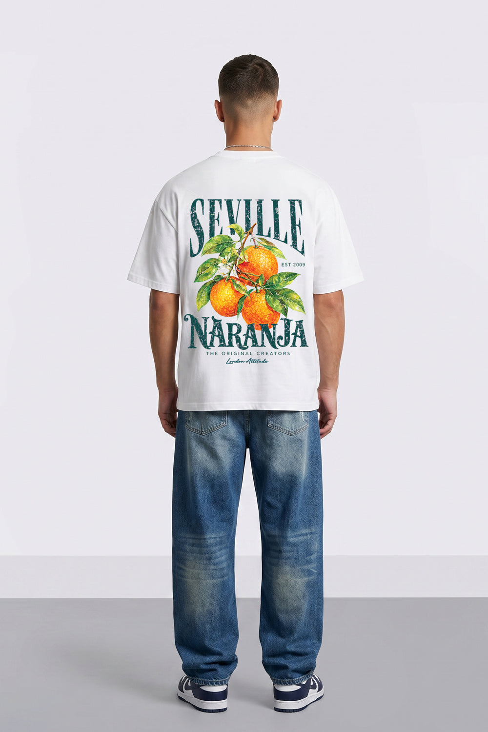 White Oversized Seville Orange Printed T-Shirt