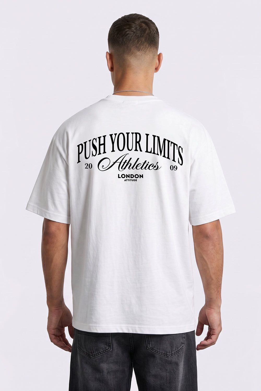 Push Your Limits Oversized Heavyweight T-Shirt in Black Print