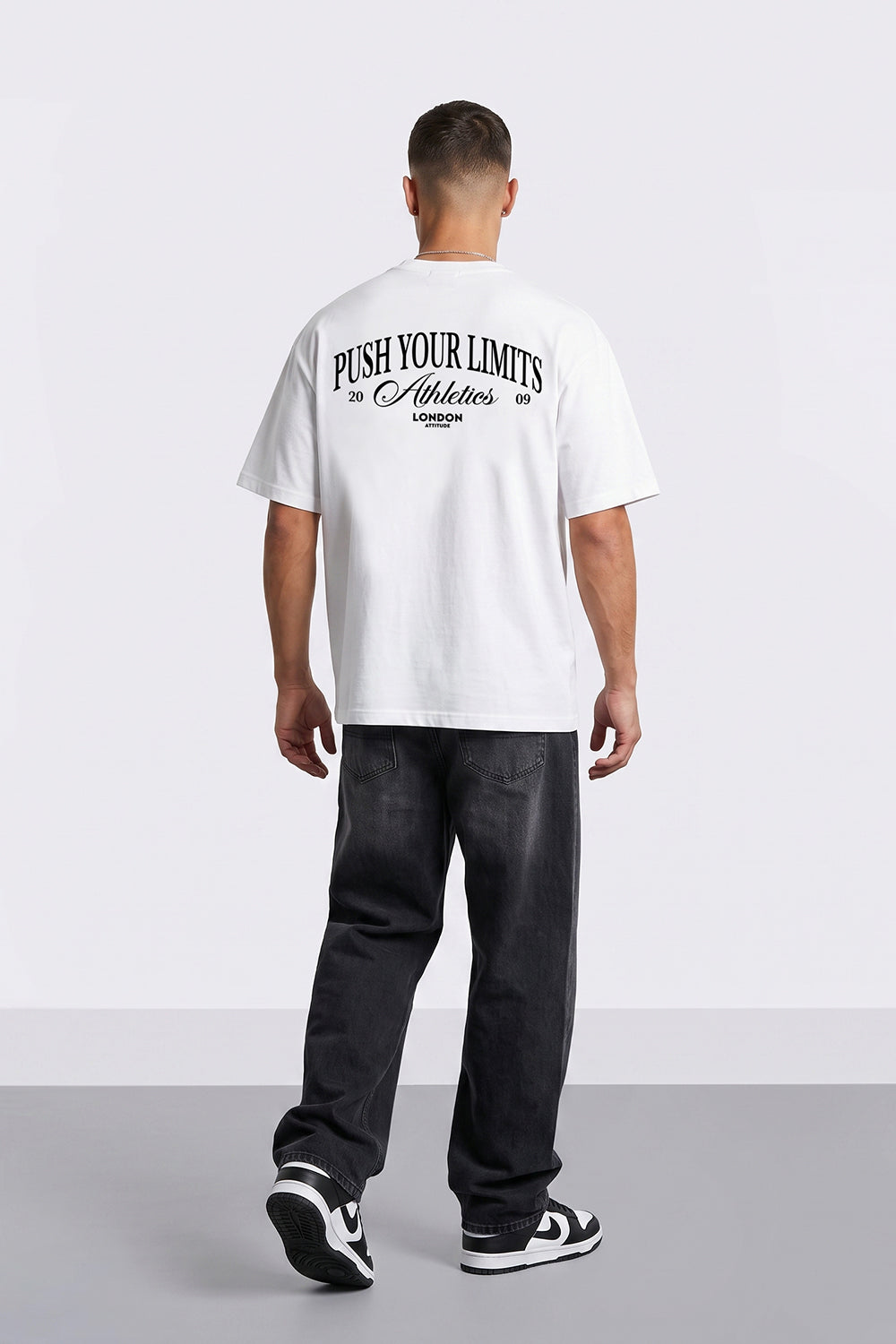 Push Your Limits Oversized Heavyweight T-Shirt in Black Print