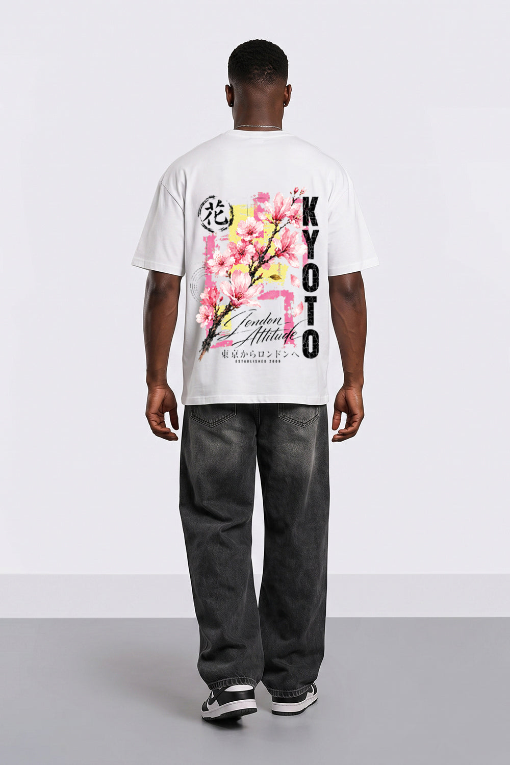 Japanese Blossom Oversized Heavyweight T-Shirt in White