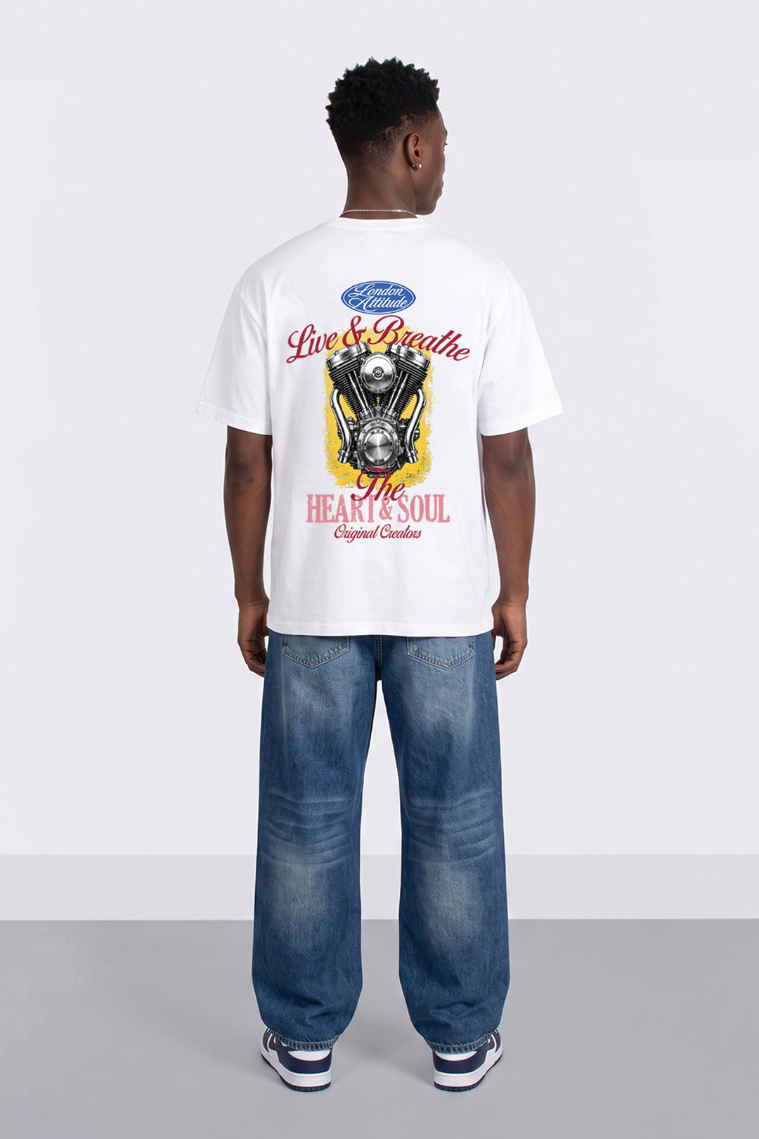 Oversized Heavyweight Heart & Soul T-Shirt in White