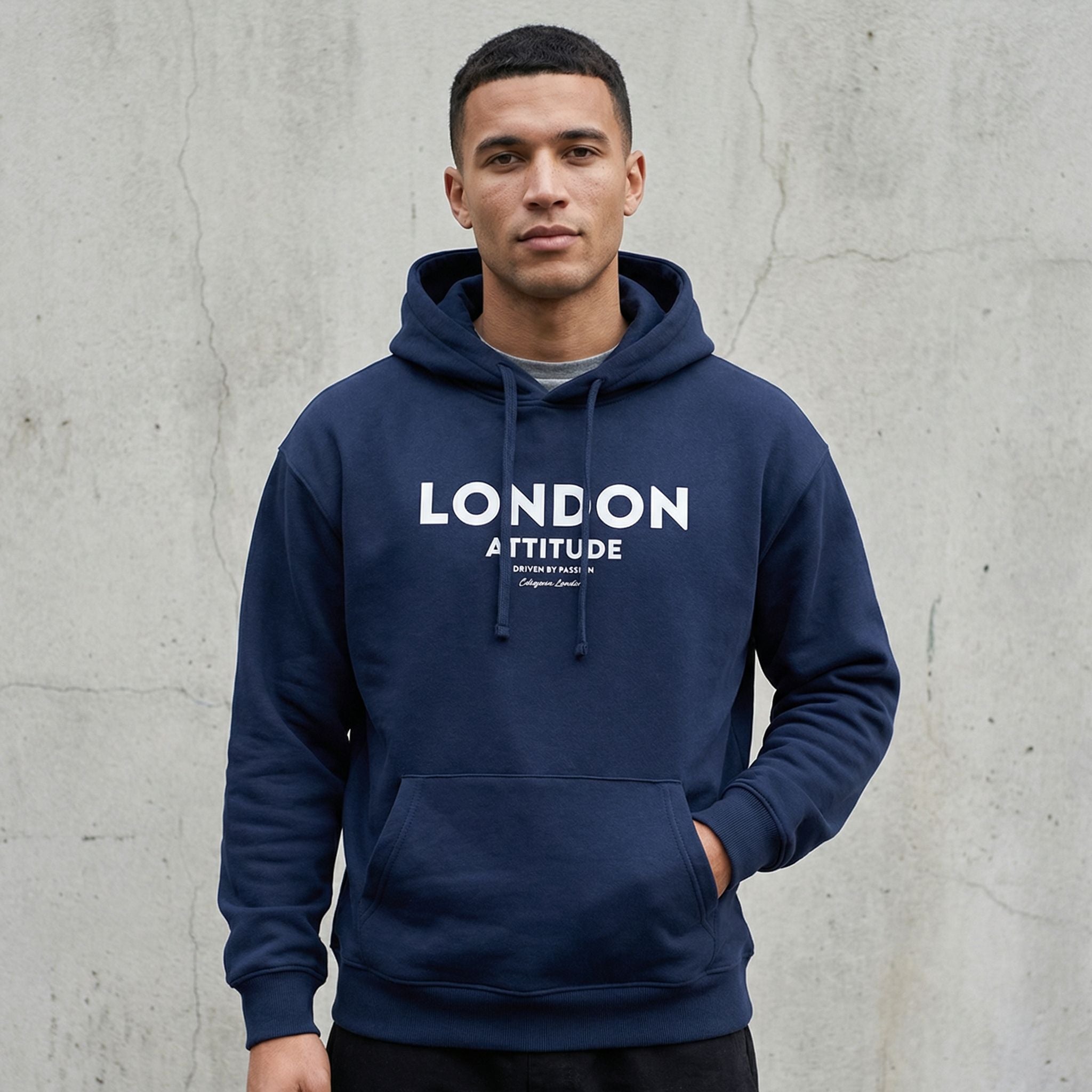 Oversized London Attitude Hoodie with Collegiate Logo Print