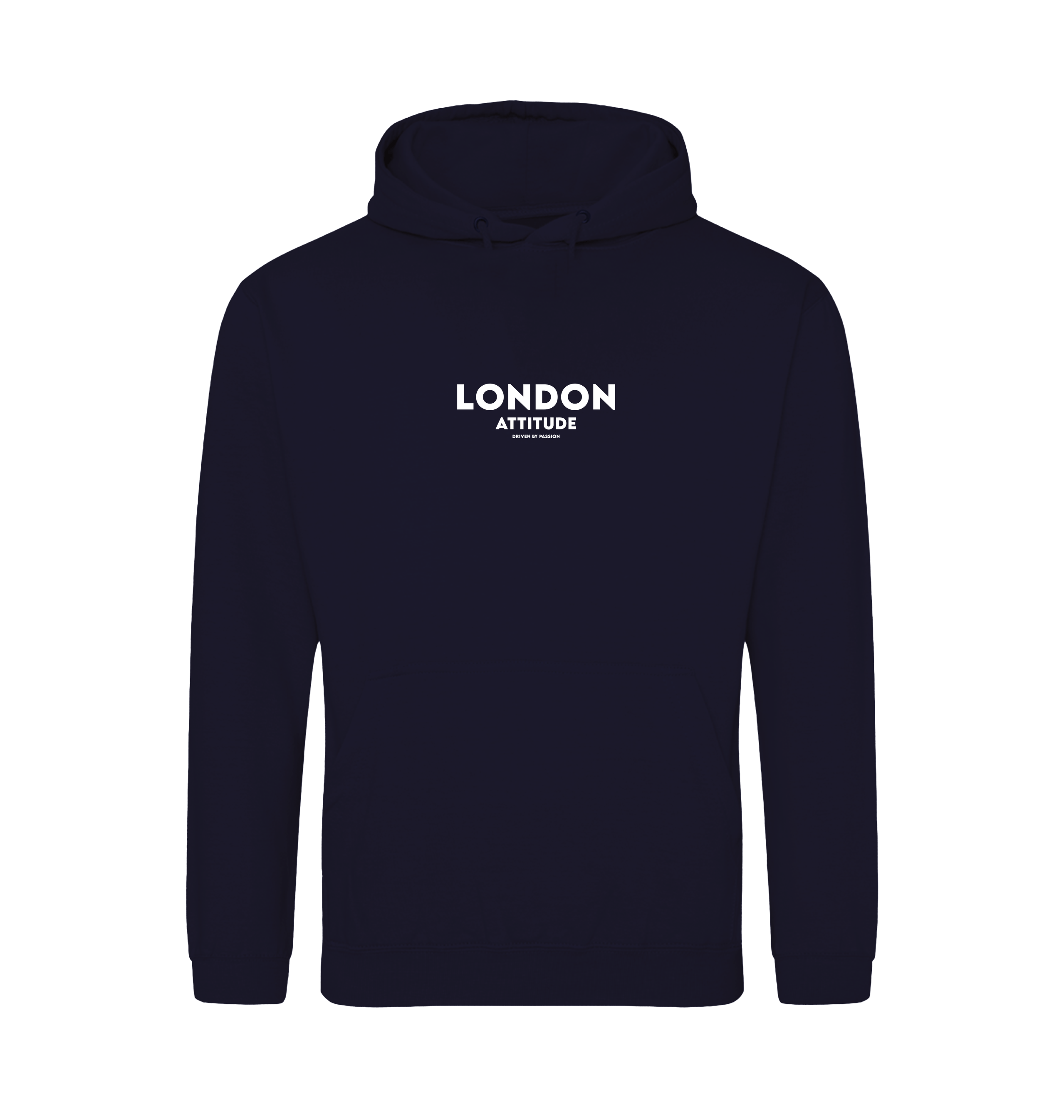 New French Navy Printed Hoody Front