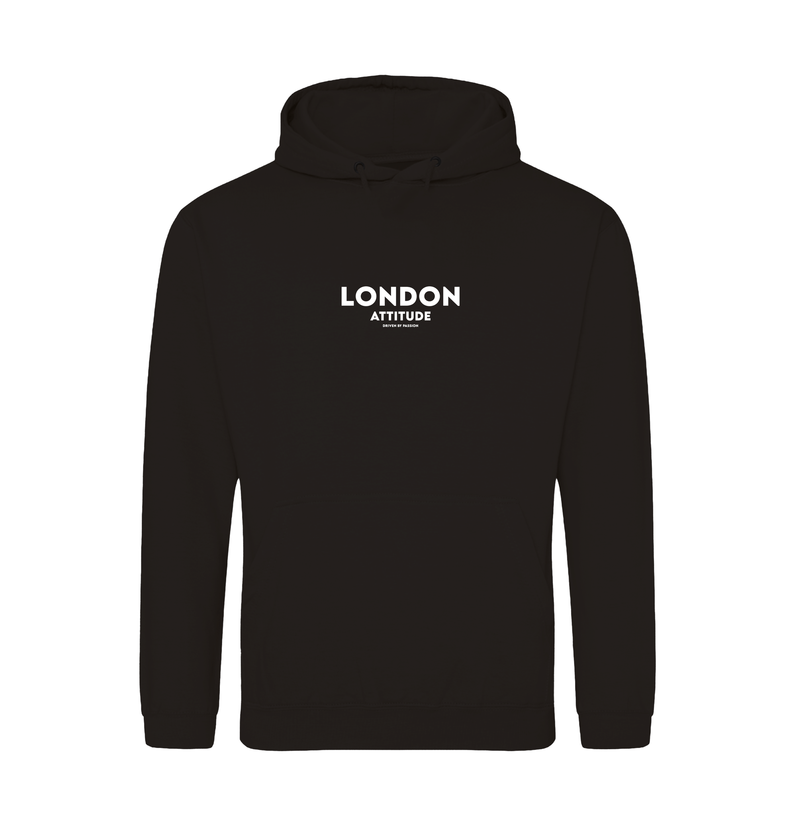 Deep Black Printed Hoody Front
