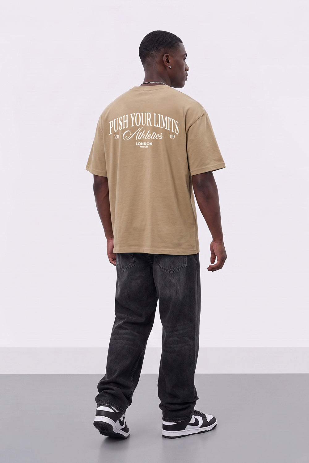 Push Your Limits Oversized Heavyweight T-Shirt in White Print