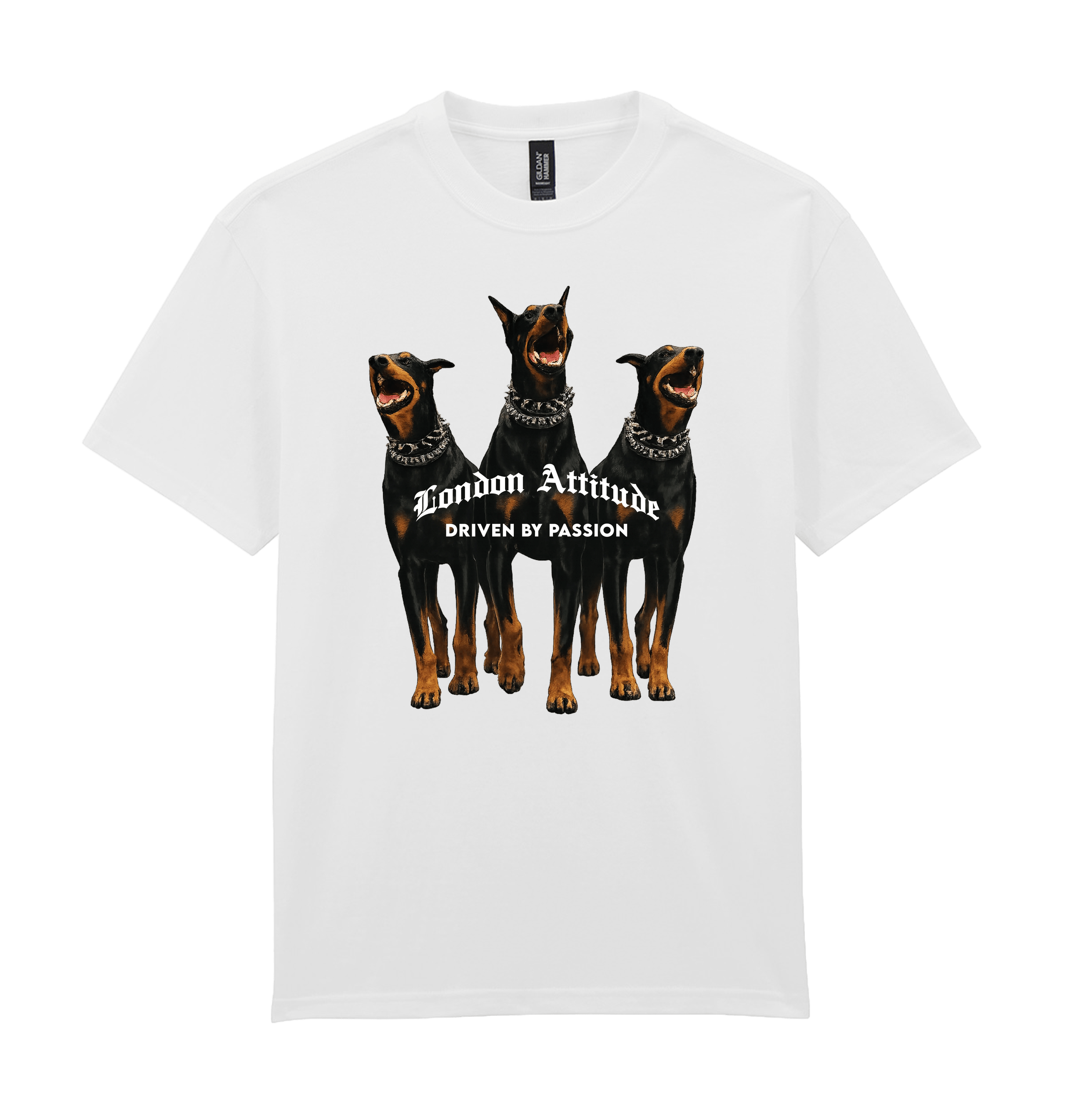 White Printed Premium T-Shirt Front
