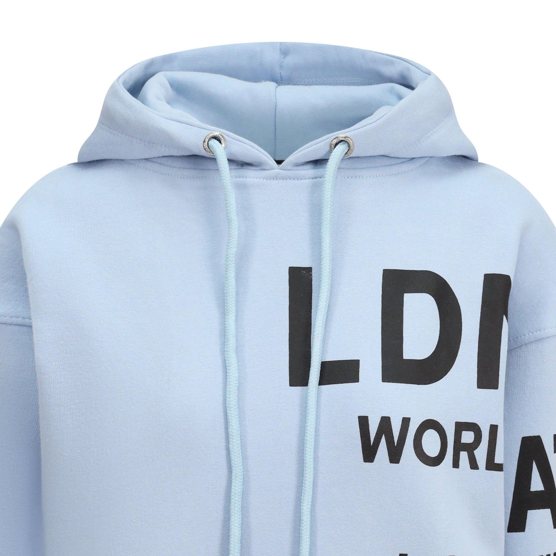 Women's Relaxed Fit Printed Hoodie Sky Blue - London Attitude