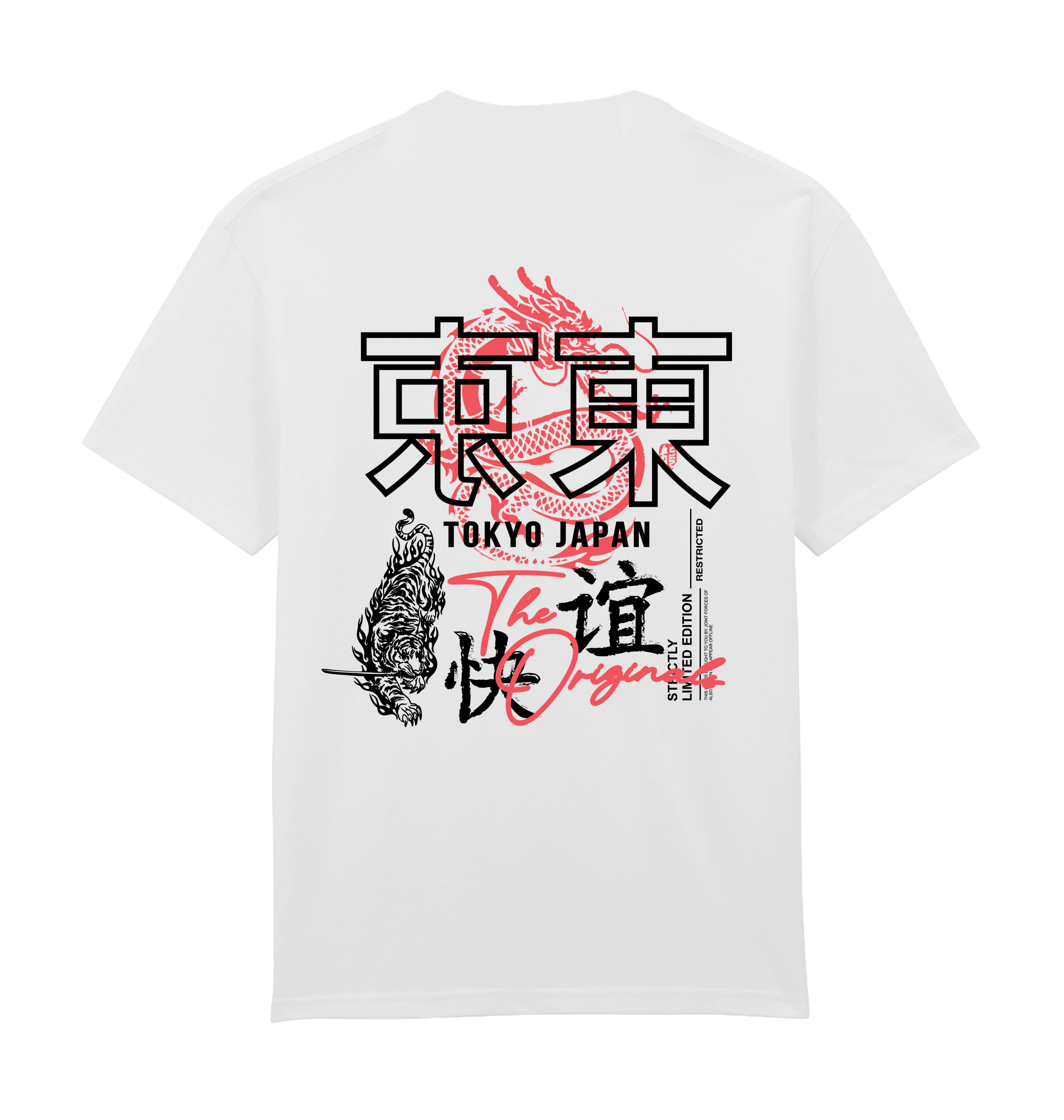 White Printed Premium T-Shirt Back