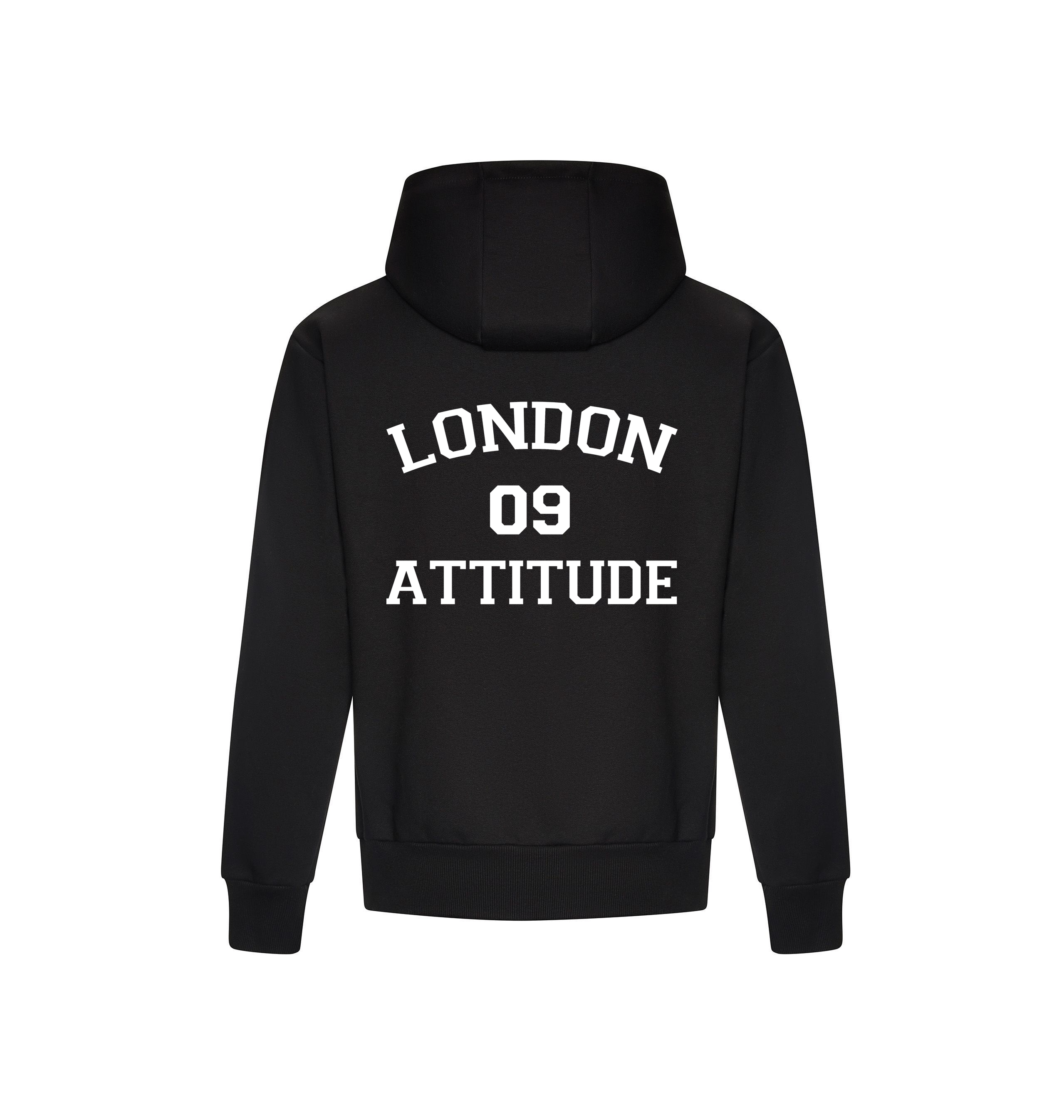 Deep Black Printed Hoody Back