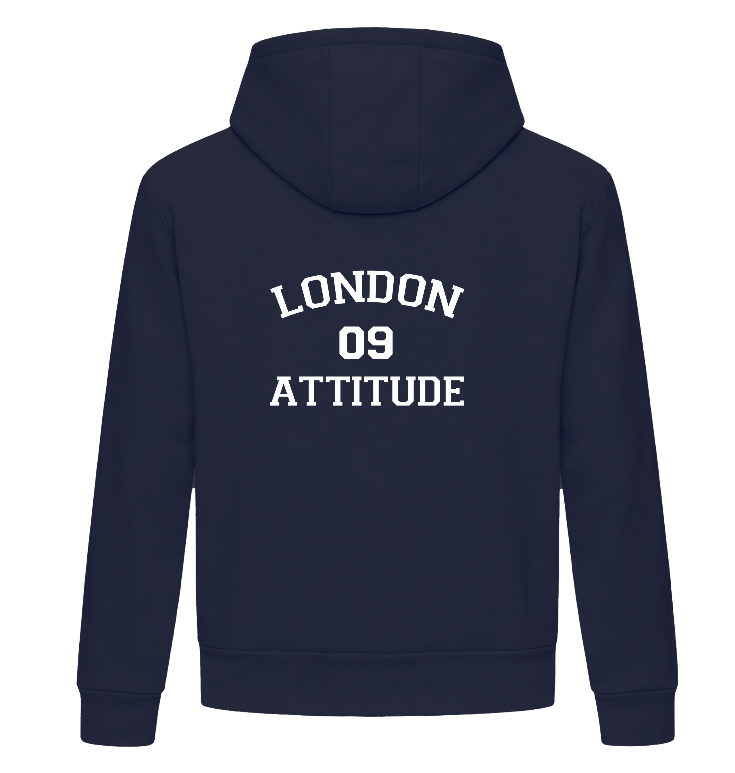 New French Navy Printed Hoody Back