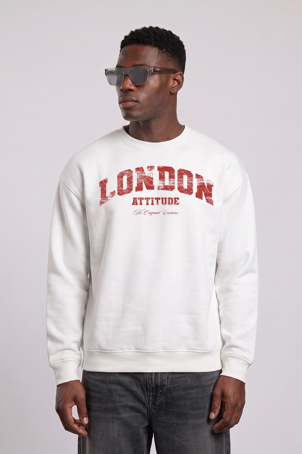 Relaxed Fit Collegiate Graphic Sweatshirt in Red