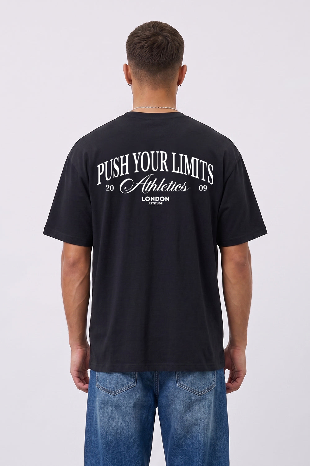 Push Your Limits Oversized Heavyweight T-Shirt in White Print