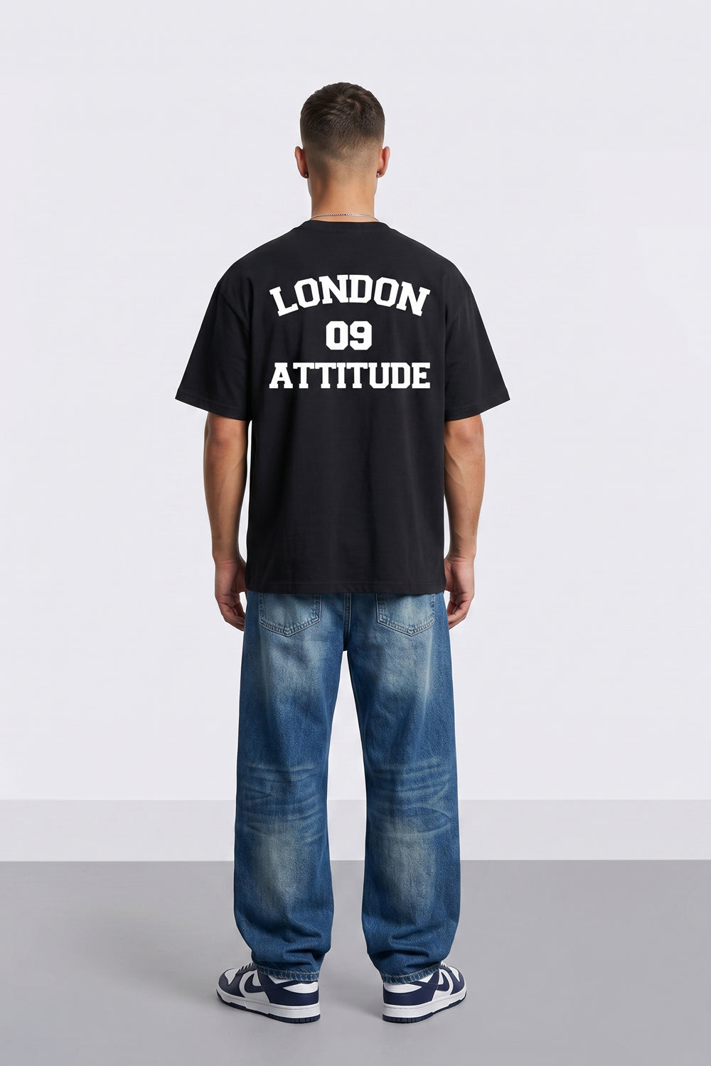 Oversized Heavyweight T-Shirt with Varsity Back Print in White