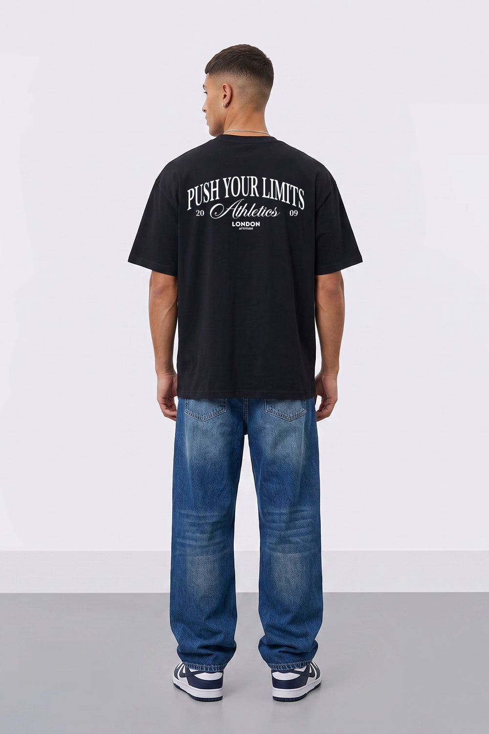 Push Your Limits Oversized Heavyweight T-Shirt in White Print