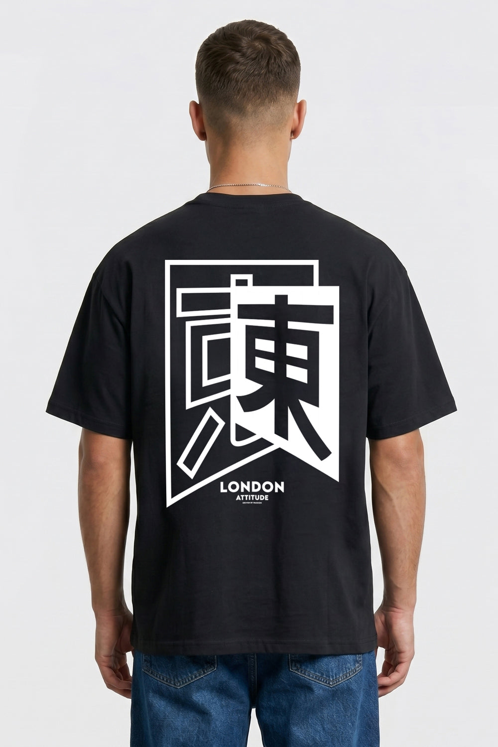 Tokyo Japanese Graphic Premium Oversized Heavyweight T-Shirt in Black