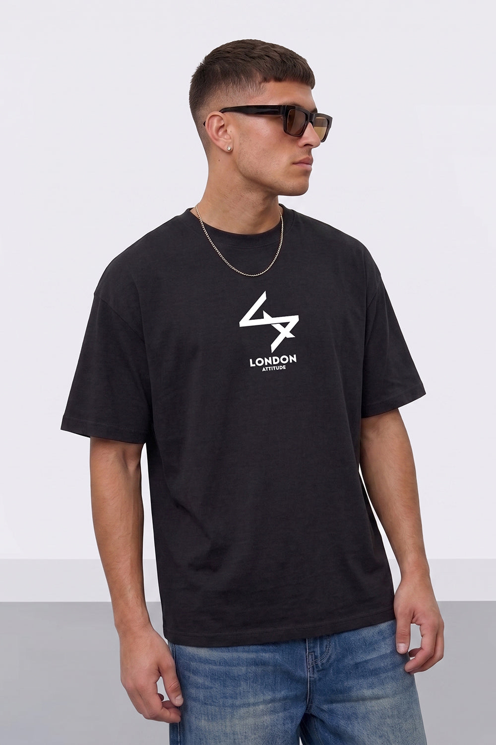 Push Your Limits Oversized Heavyweight T-Shirt in White Print